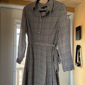 Pink Plaid Shirt Dress from Banana Republic